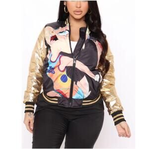 1034 Space Jam/Members only Tune Squad Lola Bunny Varsity Jacket Size Large NWT